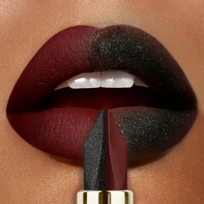 Black, Deep red, Pearlescent, Matte, Two-toned lipstick