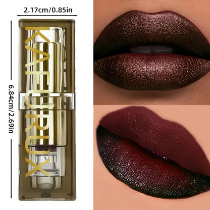 Black, Deep red, Pearlescent, Matte, Two-toned lipstick